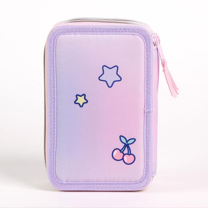 Stitch Pencil Case for Girls – 3-Zip – 44-Piece Filled – Drawing & Writing – Kids School Case