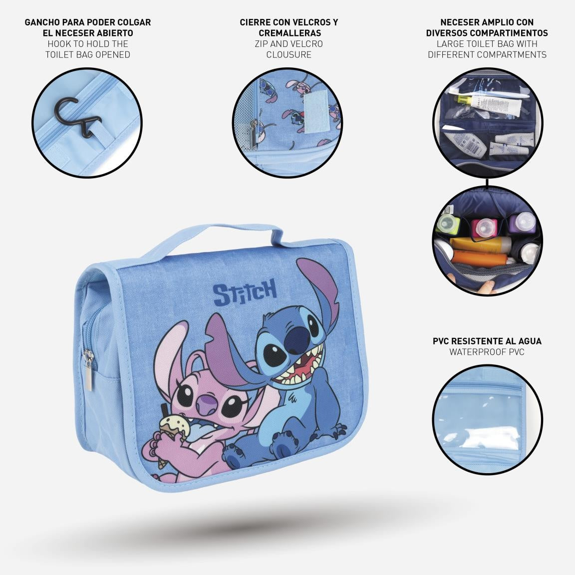 Disney Stitch Toilettas - Veel Bergruimte - Ophang Haakje