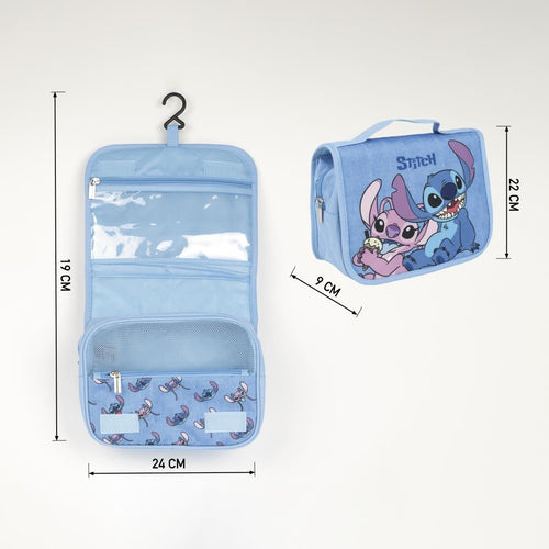 Disney Stitch & Angel Beauty Set 6-Delig – Toilettas, Haarborstel, Slaapmasker, Haarband & Make-up Sponsjes