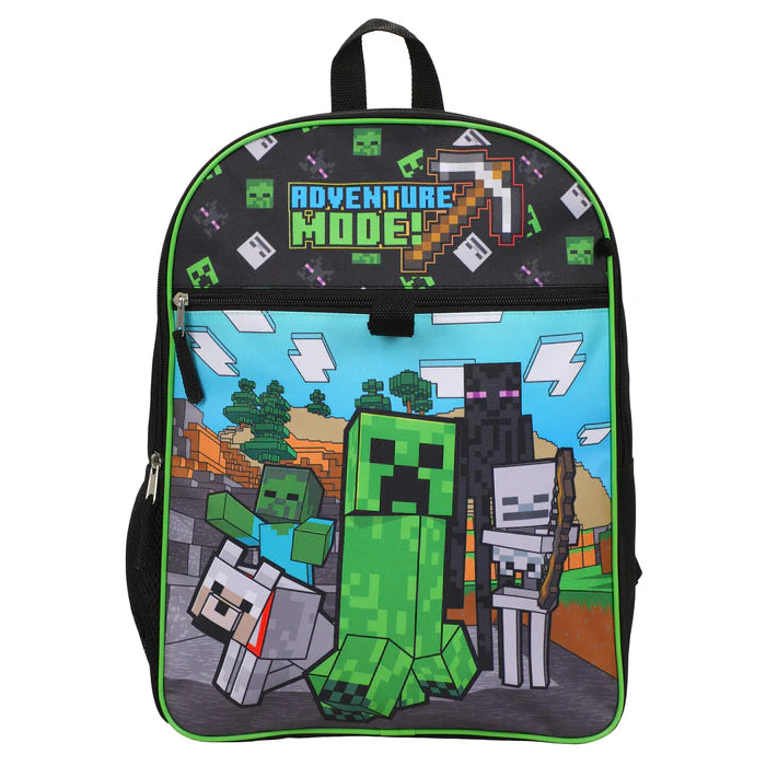Minecraft Rucksack 5-teiliges Set – Jungen Schulranzen Mädchen – mit Lunchkit & Federmäppchen
