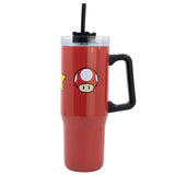 Super Mario Tumbler 940ml – RVS | Met Rietje & Handvat | Geïsoleerd