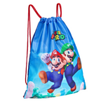 Super Mario Drawstring Bag for Kids – Swim Bag Boys – Mario & Luigi – 40x31 cm – Cinch Closure