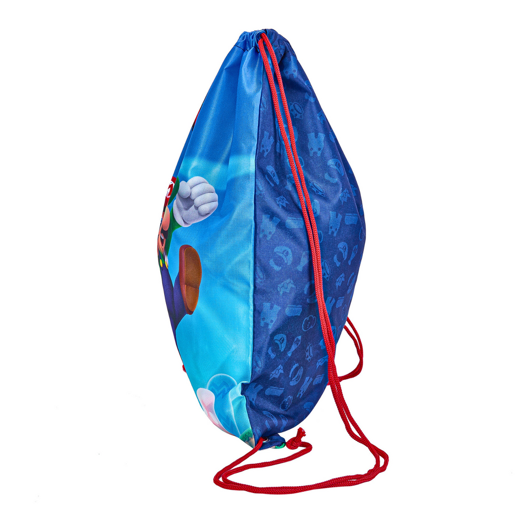 Super Mario Drawstring Bag for Kids – Swim Bag Boys – Mario & Luigi – 40x31 cm – Cinch Closure