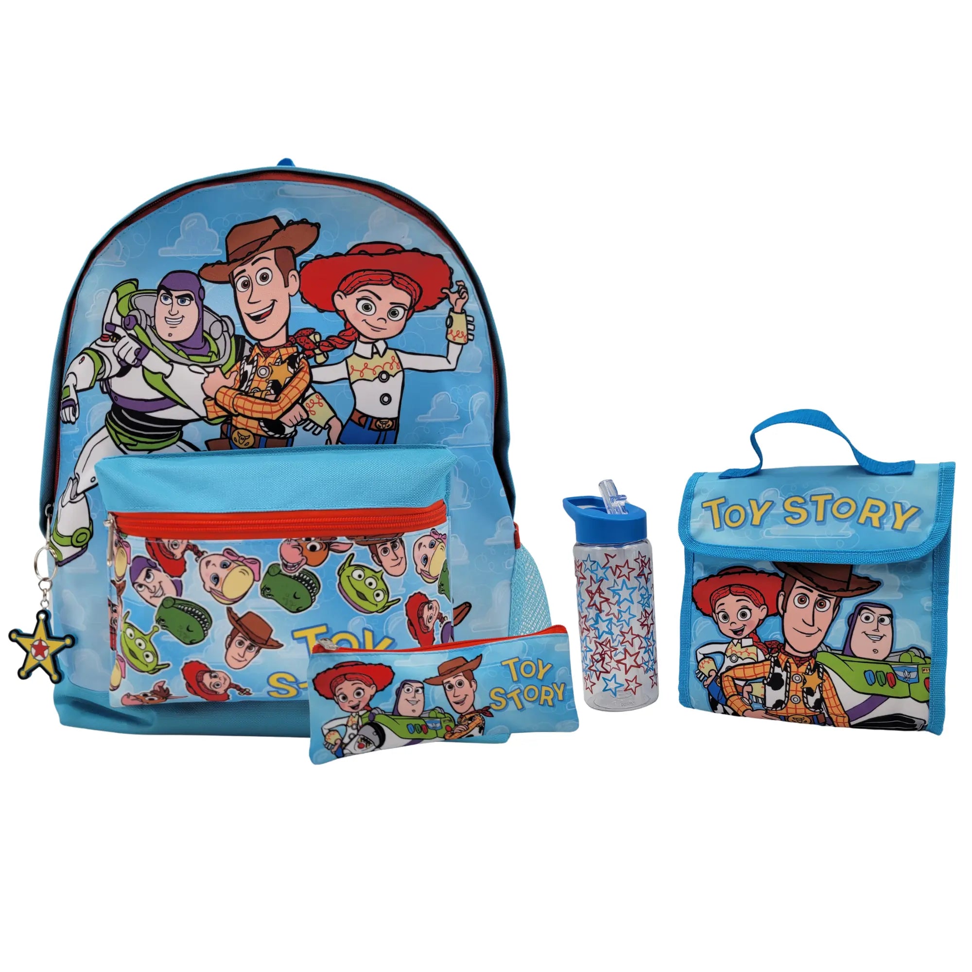 Disney Toy Story Schoolset 5-delig - Rugzak, Lunchtas, Drinkfles, Etui & Sleutelhanger - Lichtblauw