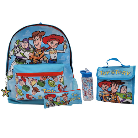 Disney Toy Story Schoolset 5-delig - Rugzak, Lunchtas, Drinkfles, Etui & Sleutelhanger - Lichtblauw