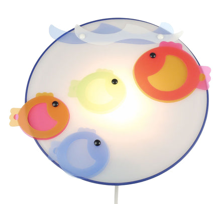 Niermann Wandlamp kleine visjes - Wandlamp - 1 licht - Wit, multi color