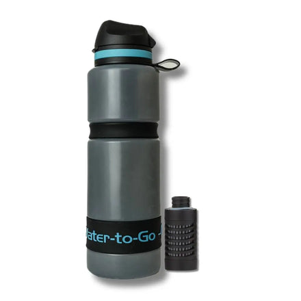 WatertoGo Waterfilter Drinkfles 75cl Active Blauw Milieubewust Veilig Water Drinken