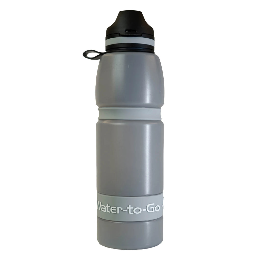 Water-to-Go Active Waterfles 1L Grijs – Met Filter – Verwijdert 99,9999% Bacteriën & Virussen – Duurzame Outdoor Fles