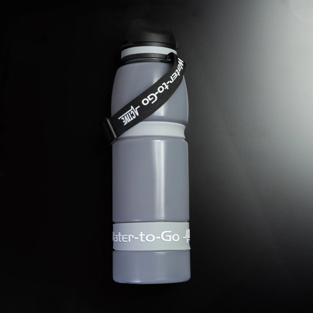 Water-to-Go Active Waterfles 1L Grijs – Met Filter – Verwijdert 99,9999% Bacteriën & Virussen – Duurzame Outdoor Fles