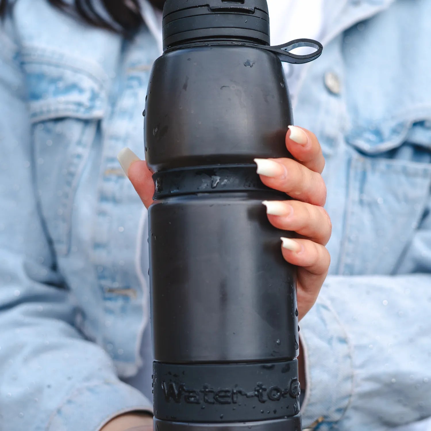 Water-to-Go Active Flasche 1L Schwarz