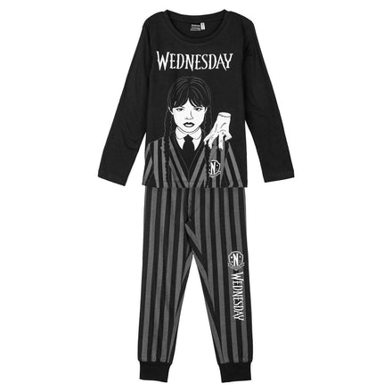 Wednesday Pyjama Meisjes 100% Katoen Zwart