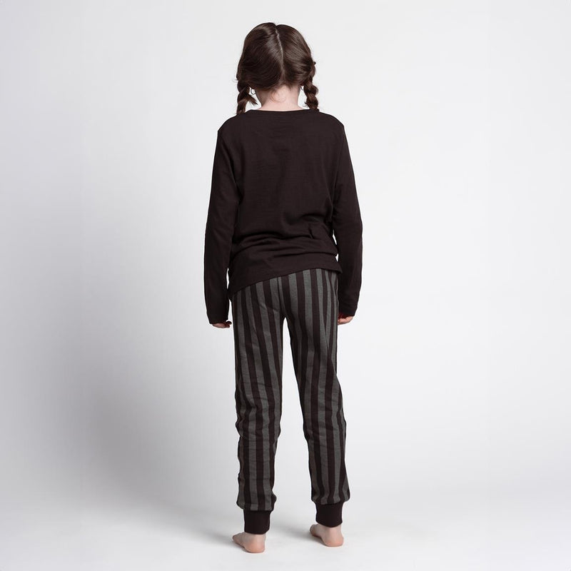 Wednesday Pyjama Meisjes 100% Katoen Zwart
